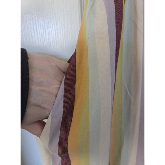 Madewell Striped Grungy Rainbow Pastel Viscose Babydoll Mini Dress, Size 4 - Picture 6 of 12